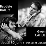 KONZERT APREM JAZZ – Baptiste Bailly, piano et Gwen Cahue, guitare. Concert du ++ 30.06.2022 + au Cleuyou